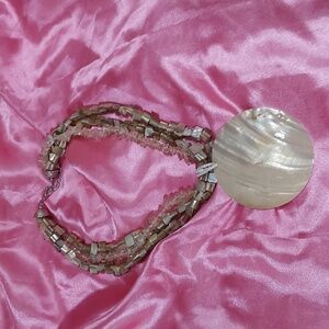 3 strand shell statement necklace